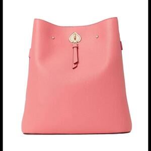 Kate Spade New York Marti Large Leather Bucket Bag, Black, NWT